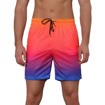 Lars Amadeus Men's Color Block Drawstring Swim Surfing Beach Board Shorts