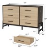 Jojoka 52" Wide 6 Drawers Dresser for Bedroom, Freestanding Wooden Closet Storage Dresser Chest with Large Storage Space for Living Room, Entryway - 2 of 4