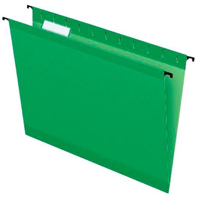 Pendaflex SureHook Polylaminate 1/5 Cut Hanging File Folder, Letter, Bright Green, pk of 20
