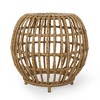 CAVINAS Boho Faux Rattan Patio Side Table, Open-Weave Outdoor Side Tables, Woven Texture Outdoor End Table for Patio - 4 of 4