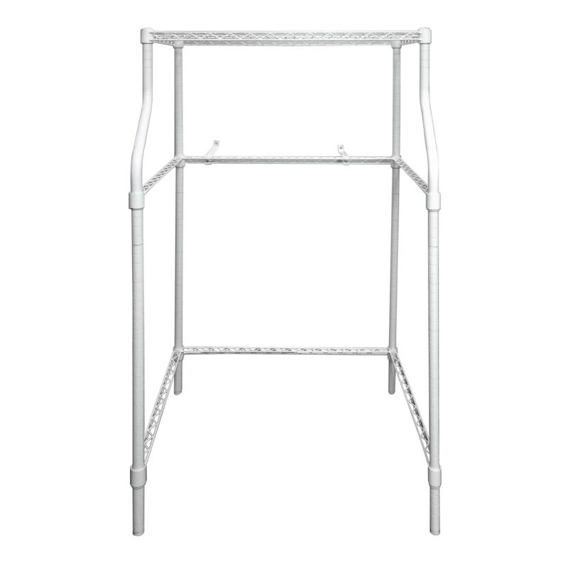 Magic Chef Compact Adjustable Powder Coat Metal Washer Dryer Machine Stacking Laundry Drying Rack Stand, White, 1 of 7