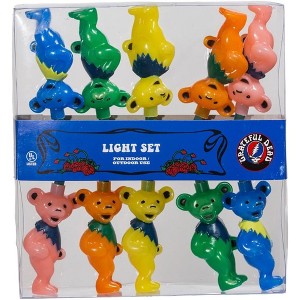 Kurt Adler Indoor/Outdoor Novelty String 10-Light Set, Grateful Dead Bears, Multicolor, 11.5' - 1 of 4