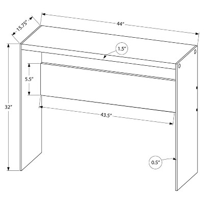 Sophisticated Glossy White and Glass 44" Contemporary Console Table