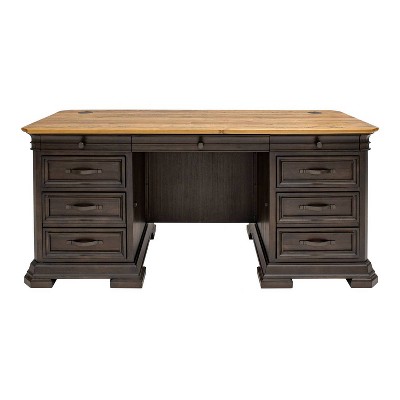 Sonoma Double Pedestal Desk Brown - Martin Furniture