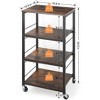 NEX 4 Tier Organizer Cart on Casters with Fixed Rack Brown: Metal Rolling Utility Storage for Clothing - 2 of 4