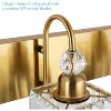 Runesay Modern Gold Vanity Lights - 6-Light Gold Crystal Bathroom Vanity Lights Over Long Mirror - 4 of 4