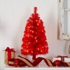Nearly Natural 2-ft Red Artificial Christmas Tree with 35 LED Lights and 72 Bendable Branches - 4 of 4