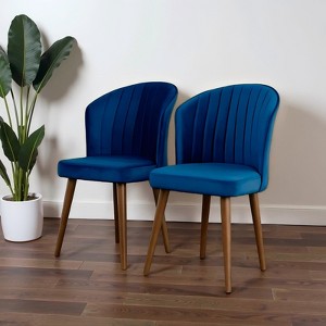 FONTOI Dining Chairs, Mid-Century Modern Dining Chairs Set of 2 with Tapered Legs for Kitchen Living Room, Blue, 20.5"*34.3"*22.4" - 1 of 4