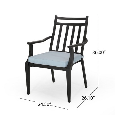 Modern Light Teal Outdoor Dining Chair Set with Water-Resistant Cushions
