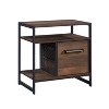 Vynxaria Versatile Side Table/Night Stand - Brown (Warm Oak Finish), 24.02"Lx15.51"Wx24.02"H, 1 Drawer (Metal Runners), Open Lower Shelf, Durable - 2 of 4