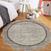 Scalloped Washable Bordered Living Room Bedroom Rug, Ultra Thin Non Slip Indoor Farmhouse Carpet for Dining Room - 4 of 4