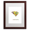 Trademark Fine Art -Marlene Watson 'South Carolina State Map-1' Matted Framed Art - 2 of 4