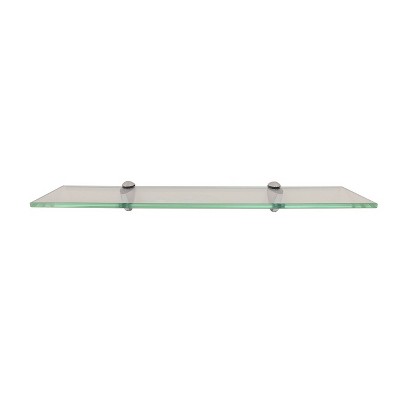 19.75 Floating Glass Bathroom Wall Shelf Chrome - Danya B. : Target