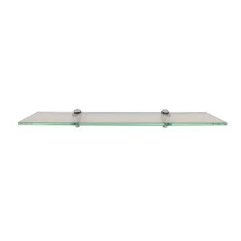 Glass Wall Shelf with Silver Brackets - InPlace