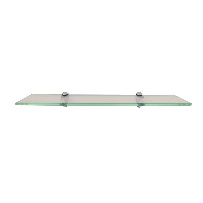 Glass Wall Shelf with Silver Brackets - InPlace, 1 of 4