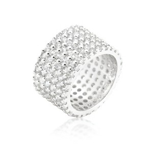 Slickblue Stylish Women’s Wide Pave Cubic Zirconia Ring Contemporary Jewelry 22.5 ct., Multiple Size & Color Options - 1 of 4
