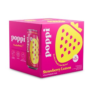 Poppi Strawberry Lemon Prebiotic Soda - 4pk/12 fl oz Poppi : Target