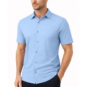 james tailor dress shirt James Tailor Galaxy Men's Slim Fit Short Sleeve Stretch Dress Shirt