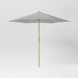 9'x9' Triangle Stripe Outdoor Market Umbrella Black/White - Threshold™