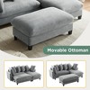 KWPZQEB 83" Sectional Sofa, Modular Upholstered Sectional Sofa with Storage, Convertible L-Shape Couch with Ottoman&Six Throw Pillows for Living Room - 4 of 4