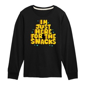 Boys' - Instant Message - I'm Just Here For The Snacks Long Sleeve Graphic T-Shirt - 1 of 4