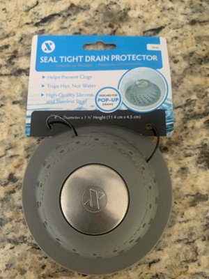 Seal Tight Flat Drain Protector: Hair Catcher for Shower Drains