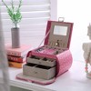 HTUTWOO 8.8" Travel Jewelry Case, Leatherette Jewelry Box with Multiple Compartments, Organizer for Earrings, Rings and Necklaces - 2 of 4