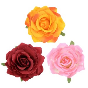 Unique Bargains Elegant Fabric Rose Hair Clip Brooch 3 Pcs - 1 of 4