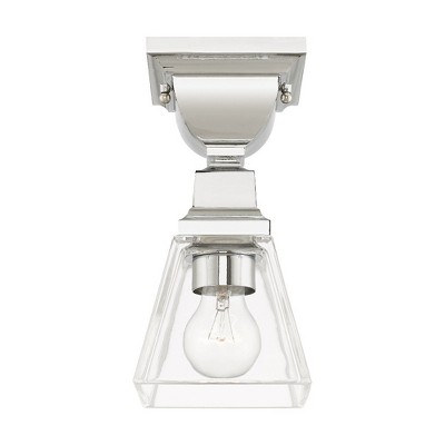 Whitfield Polished Chrome 1-Light LED Flush Mount with Clear Glass
