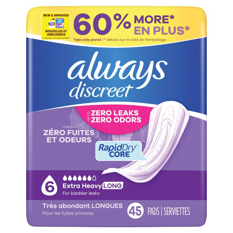 Always Discreet Incontinence and Postpartum Pads  - Extra Heavy Absorbency, 3 of 16