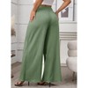 Faux Wrap Palazzo Pants for Plus Size Women Mid Rise Plus Size Wide Leg Pants Asymmetric Pants - 2 of 4
