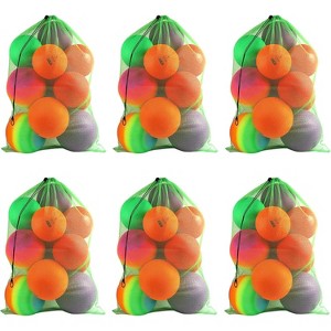 GSE 24"x36" Large Mesh Sports Ball Drawstring Bag for Gym Training, Football, Basketball, Swimming - 1 of 4