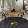 LeisureMod 48" Round Bar Height Dining Table with MDF Top Pub Table and Black Stainless Steel Pedestal Base Verve Collection - 3 of 4