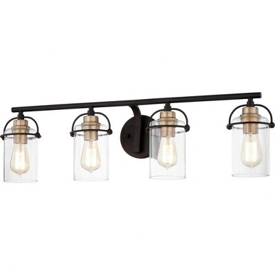 Emerson Matte Black Dimmable 4-Light Vanity Fixture