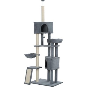 Cat Tree, 105 Inches Cat Tower for Indoor Cats, Multi-Level Cat Condo with 3 Perches, 2 Caves, Basket and Scratching Board for Kittens Pet House Play - 1 of 4