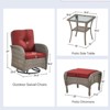Gymojoy 5 Pieces Outdoor Swivel Chair Glider Chairs with Ottoman and Side Table - 2 of 4
