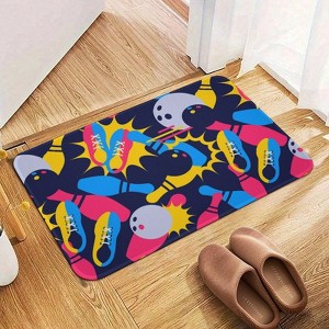 Bowling Pattern Bathroom Rugs Winter Bath Mat Absorbent Non Slip Bathroom Mat Christmas Soft Floor Carpet 16x20 Inches - 1 of 1