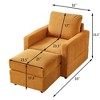Sapphtopaz Modern Accent Chair with Ottoman Upholstery Comfy Couch Classic Corduroy Chaise Accent Chairs for Living Room, Bedroom - 2 of 4