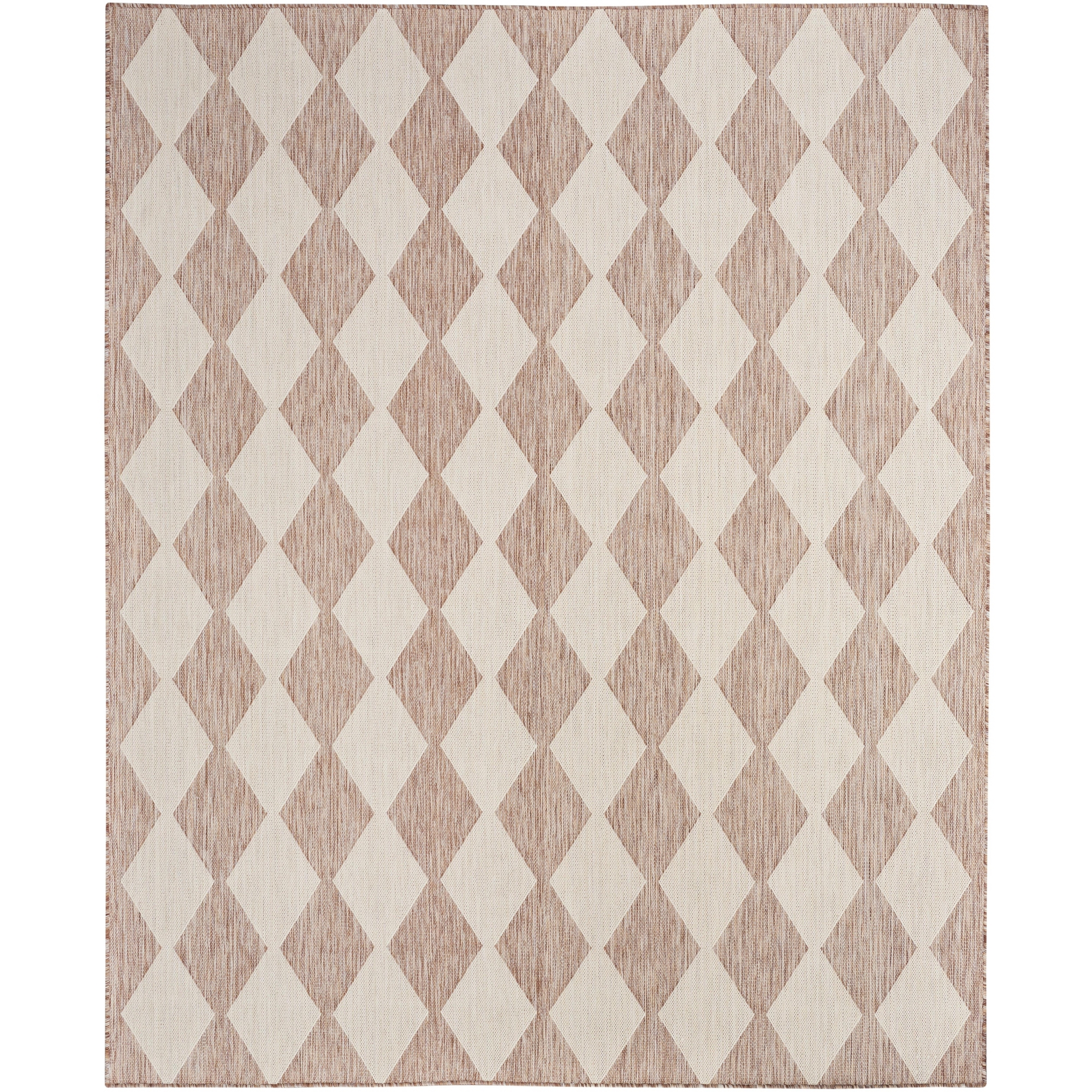 Nourison Positano 9' x 12' Beige Modern Indoor/Outdoor Flatweave Rug