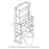 Furinno 3-Tier Over-The-Toilet Storage Rack Bathroom Organizer Space Saver French Oak - 3 of 4