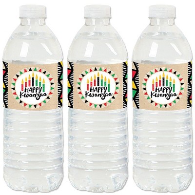 Big Dot of Happiness Happy Kwanzaa - Heritage Holiday Party Water Bottle Sticker Labels - Set of 20