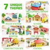 Joyfy 110PCS Wooden Train Set – Toy Train with Tracks for Kids Ages 3-8, Railway Playset with Trains, Cars, Helicopter, Birthday Gift for Boys Girls - 3 of 4
