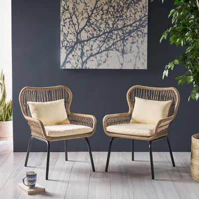 Set of 2 Modern Moonstone Chair for outside living room-Christopher Knight Home