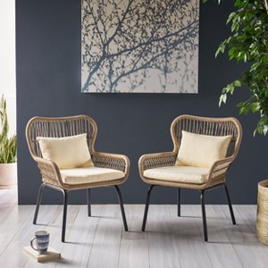 Set of 2 Modern Moonstone Chair for outside living room-Christopher Knight Home - 1 of 4