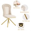 Set of 2 Dining Chairs 360° Swivel Chairs Upholstered Dinner Chairs Armless Chairs Accent Chairs with Gold Metal Legs - Modernluxe - 3 of 4