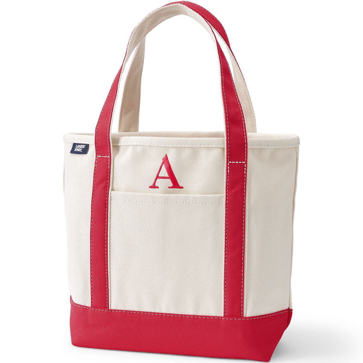 Lands' End Pre-Monogrammed Letter Canvas Tote Bag