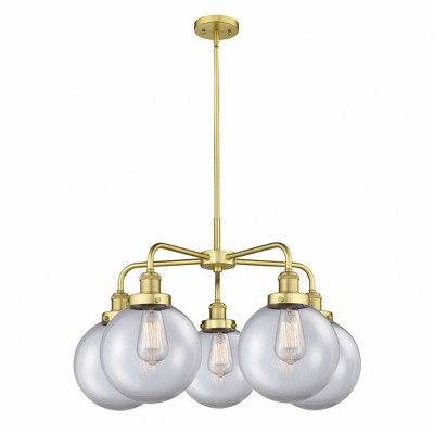 Beacon - 5 Light Stem Hung Chandelier In Art Deco Style-17.38 Inches Tall and 26 Inches Wide
