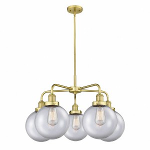 Beacon - 5 Light Stem Hung Chandelier In Art Deco Style-17.38 Inches Tall and 26 Inches Wide - 1 of 1