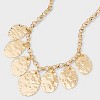 Hammered Drop Statement Necklace - A New Day™ Gold - 4 of 4