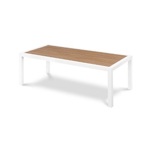 Meridian Furniture,Nizuc Wood Look Accent Paneling Outdoor Patio Aluminum Coffee Table - 1 of 4